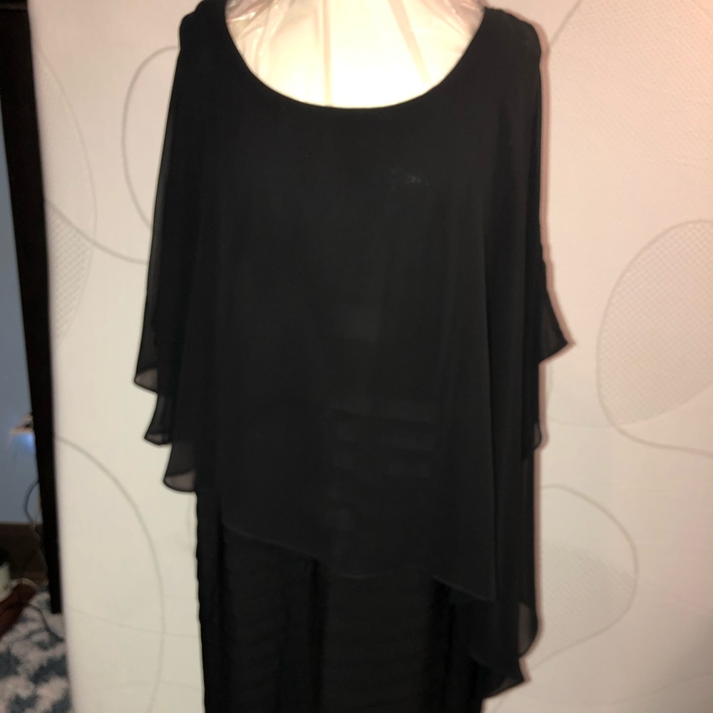 Sheer cover dress, with pleated underskirt